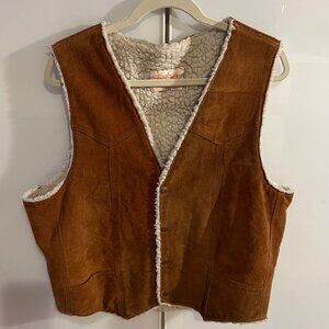 Vintage 1970s Leather and Shearling Vest